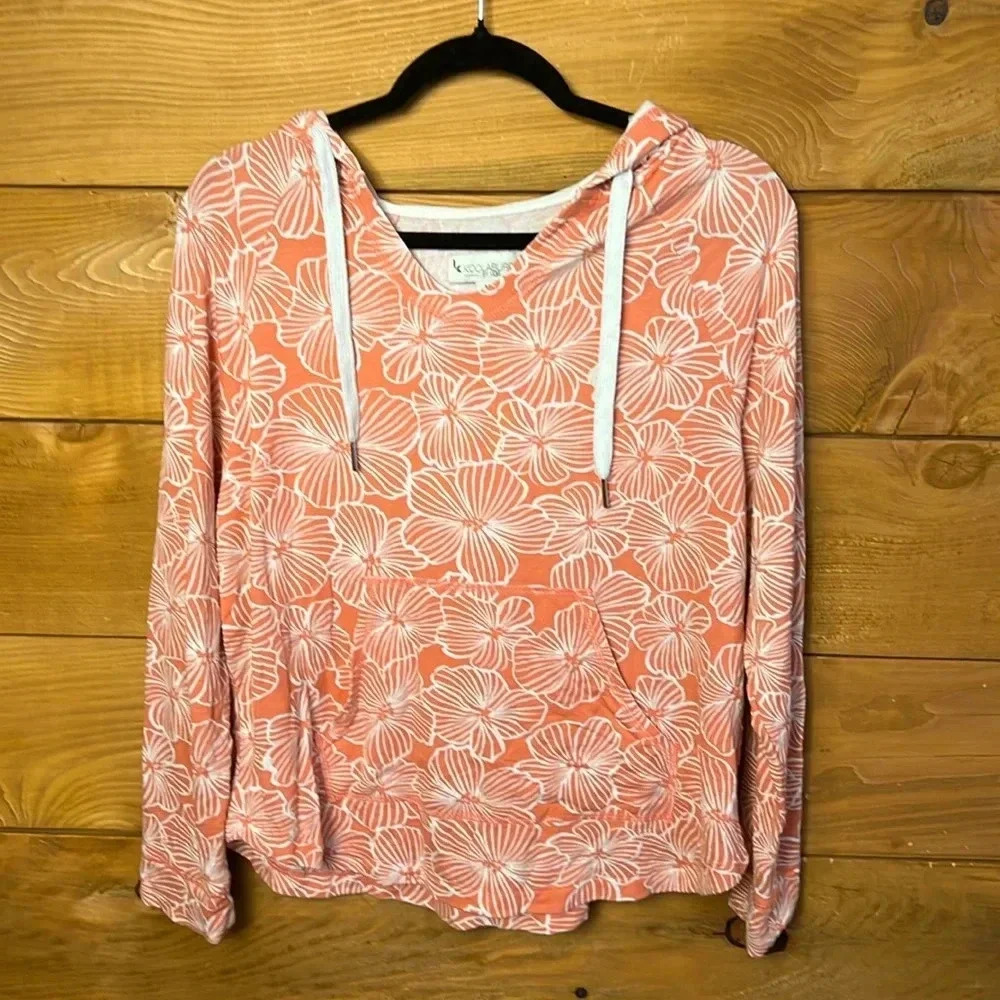 Koolaburra by UGG Womens long sleeve hoodie lightweight M front pocket floral